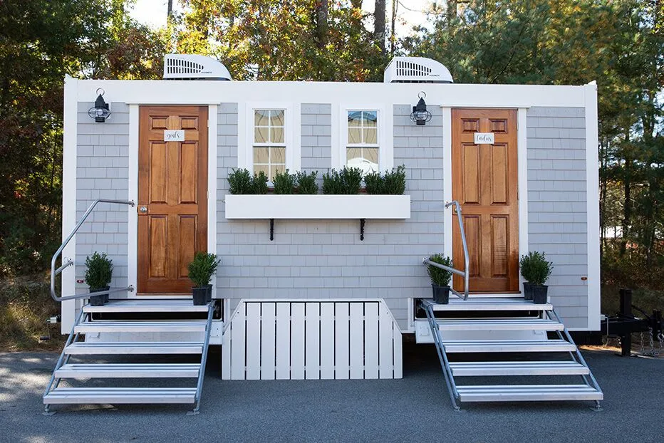 Wedding restroom units discretely staged at a venue in Harrisburg, Pennsylvania